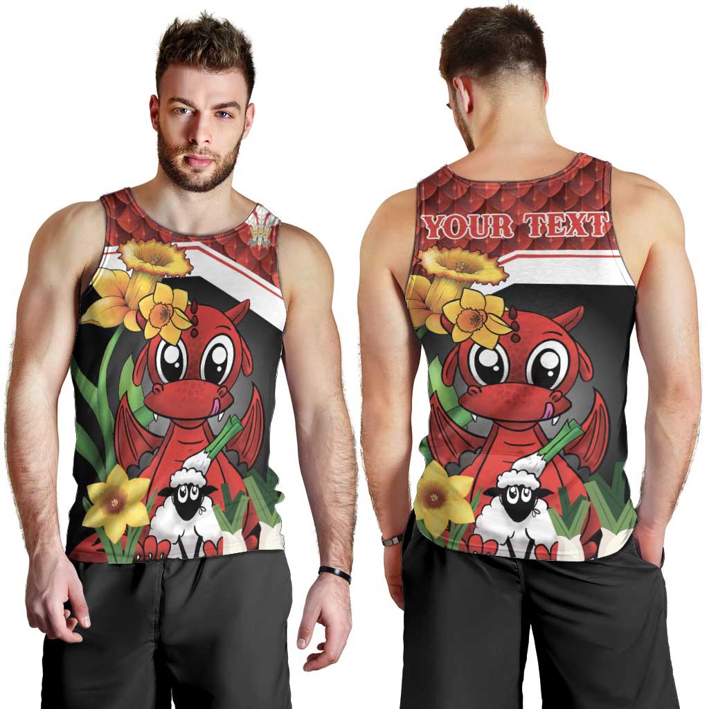 Saint David's Day Personalized Men Tank Top Red Welsh Dragon Daffodil Sheep Leak - Wonder Print Shop