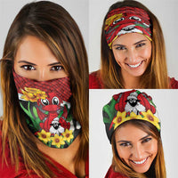 Saint David's Day Neck Gaiter Red Welsh Dragon Daffodil Sheep Leak - Wonder Print Shop
