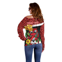 Saint David's Day Personalized Off Shoulder Sweater Red Welsh Dragon Daffodil Sheep Leak - Wonder Print Shop