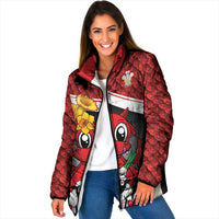 Saint David's Day Personalized Padded Jacket Red Welsh Dragon Daffodil Sheep Leak - Wonder Print Shop