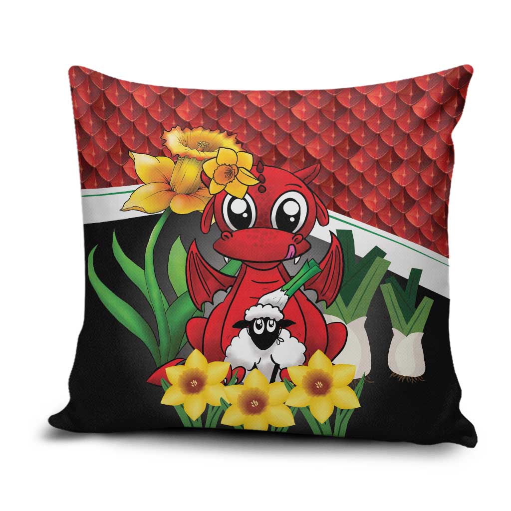 Saint David's Day Pillow Cover Red Welsh Dragon Daffodil Sheep Leak - Wonder Print Shop