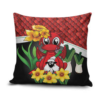 Saint David's Day Pillow Cover Red Welsh Dragon Daffodil Sheep Leak - Wonder Print Shop