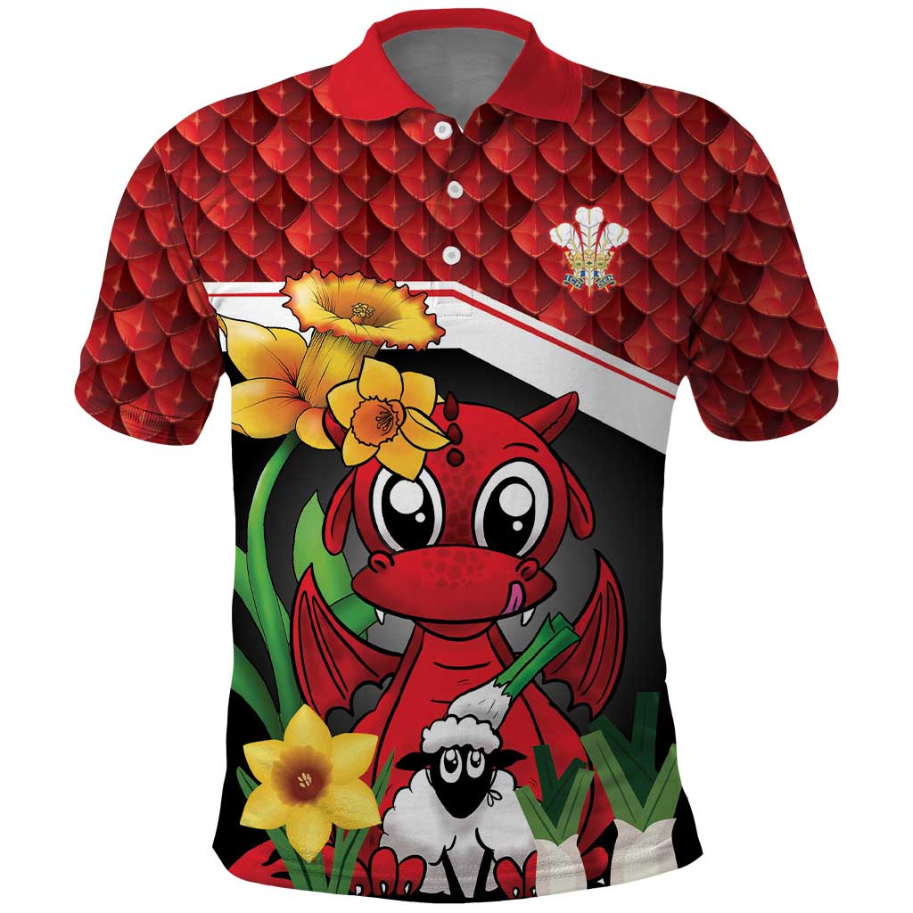 Saint David's Day Personalized Polo Shirt Red Welsh Dragon Daffodil Sheep Leak - Wonder Print Shop