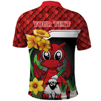 Saint David's Day Personalized Polo Shirt Red Welsh Dragon Daffodil Sheep Leak - Wonder Print Shop