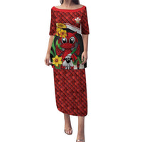 Saint David's Day Personalized Puletasi Red Welsh Dragon Daffodil Sheep Leak - Wonder Print Shop