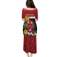 Saint David's Day Personalized Puletasi Red Welsh Dragon Daffodil Sheep Leak - Wonder Print Shop