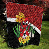 Saint David's Day Quilt Red Welsh Dragon Daffodil Sheep Leak - Wonder Print Shop