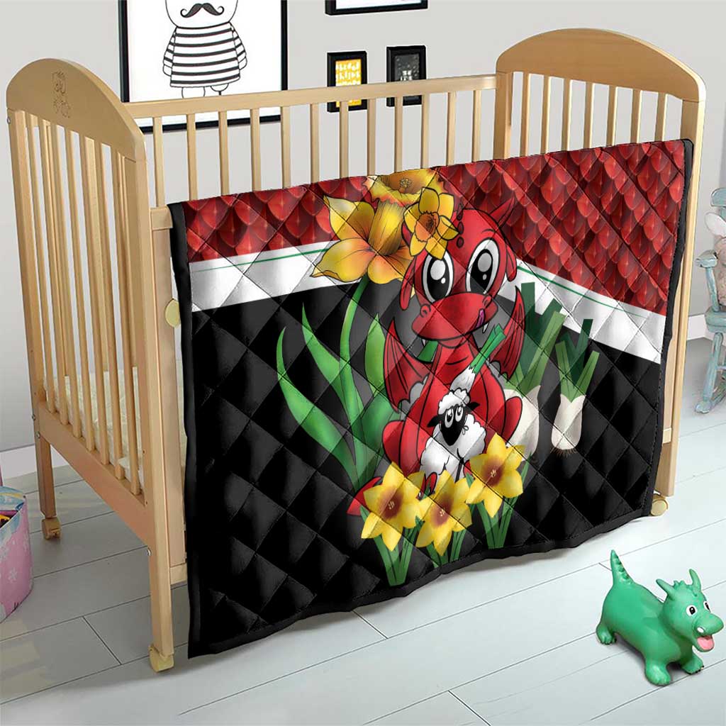 Saint David's Day Quilt Red Welsh Dragon Daffodil Sheep Leak - Wonder Print Shop