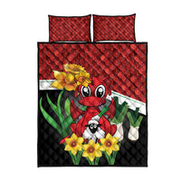 Saint David's Day Quilt Bed Set Red Welsh Dragon Daffodil Sheep Leak - Wonder Print Shop
