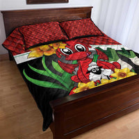 Saint David's Day Quilt Bed Set Red Welsh Dragon Daffodil Sheep Leak - Wonder Print Shop