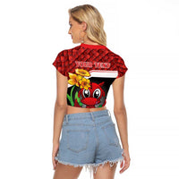 Saint David's Day Personalized Raglan Cropped T Shirt Red Welsh Dragon Daffodil Sheep Leak - Wonder Print Shop