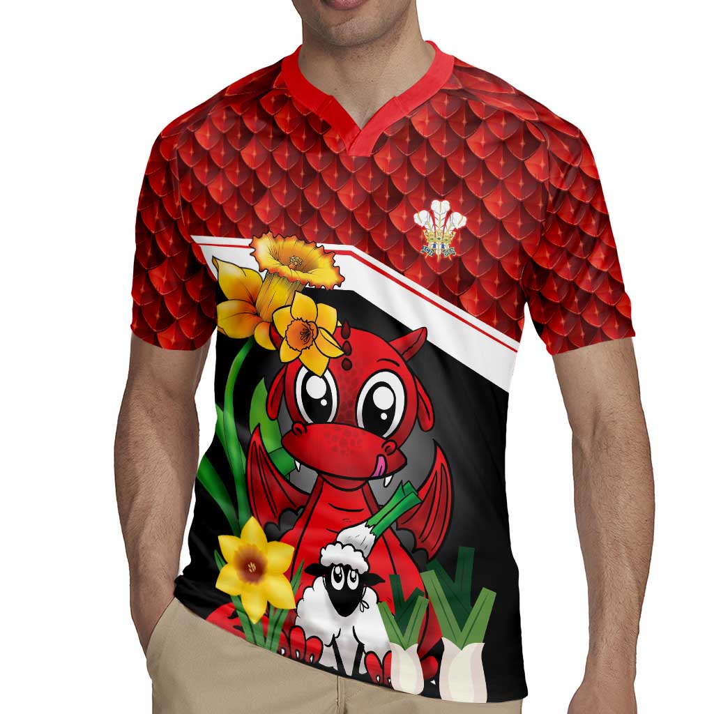 Saint David's Day Personalized Rugby Jersey Red Welsh Dragon Daffodil Sheep Leak - Wonder Print Shop