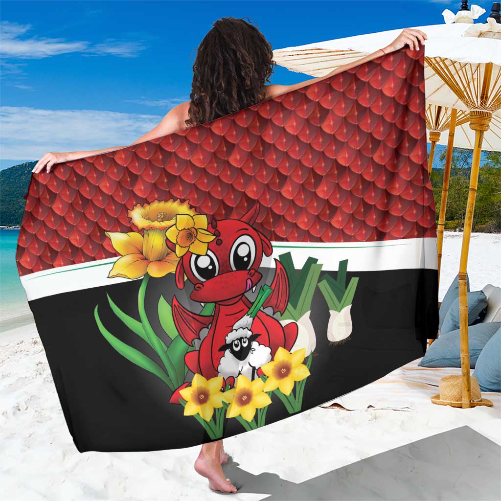 Saint David's Day Sarong Red Welsh Dragon Daffodil Sheep Leak - Wonder Print Shop
