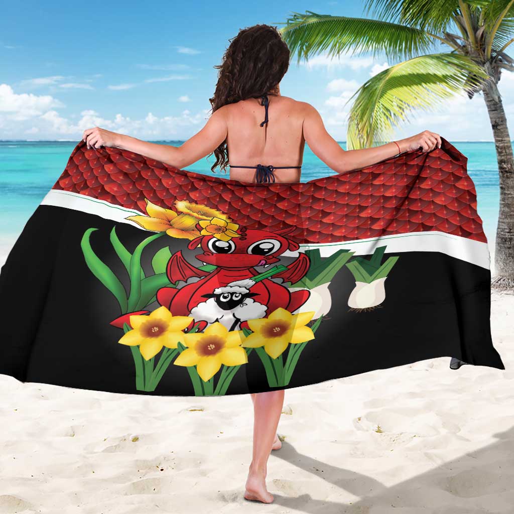 Saint David's Day Sarong Red Welsh Dragon Daffodil Sheep Leak - Wonder Print Shop
