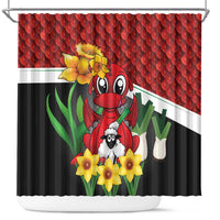 Saint David's Day Shower Curtain Red Welsh Dragon Daffodil Sheep Leak - Wonder Print Shop