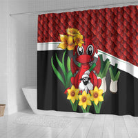 Saint David's Day Shower Curtain Red Welsh Dragon Daffodil Sheep Leak - Wonder Print Shop