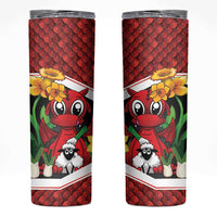 Saint David's Day Personalized Skinny Tumbler Red Welsh Dragon Daffodil Sheep Leak - Wonder Print Shop