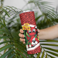 Saint David's Day Personalized Skinny Tumbler Red Welsh Dragon Daffodil Sheep Leak - Wonder Print Shop