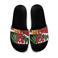 Saint David's Day Slide Sandals Red Welsh Dragon Daffodil Sheep Leak - Wonder Print Shop
