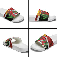 Saint David's Day Slide Sandals Red Welsh Dragon Daffodil Sheep Leak - Wonder Print Shop