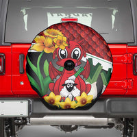 Saint David's Day Spare Tire Cover Red Welsh Dragon Daffodil Sheep Leak - Wonder Print Shop