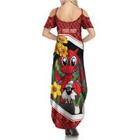 Saint David's Day Personalized Summer Maxi Dress Red Welsh Dragon Daffodil Sheep Leak - Wonder Print Shop