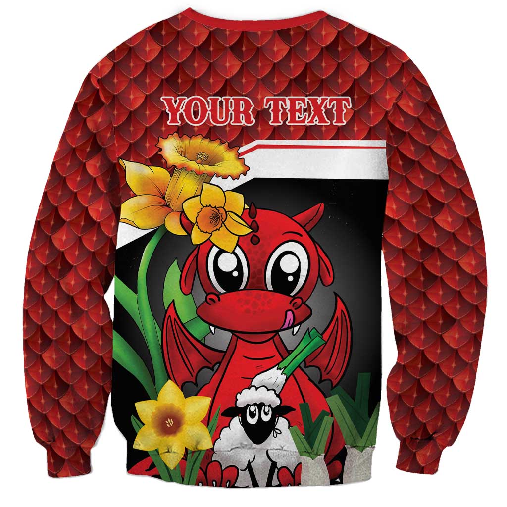 Saint David's Day Personalized Sweatshirt Red Welsh Dragon Daffodil Sheep Leak - Wonder Print Shop