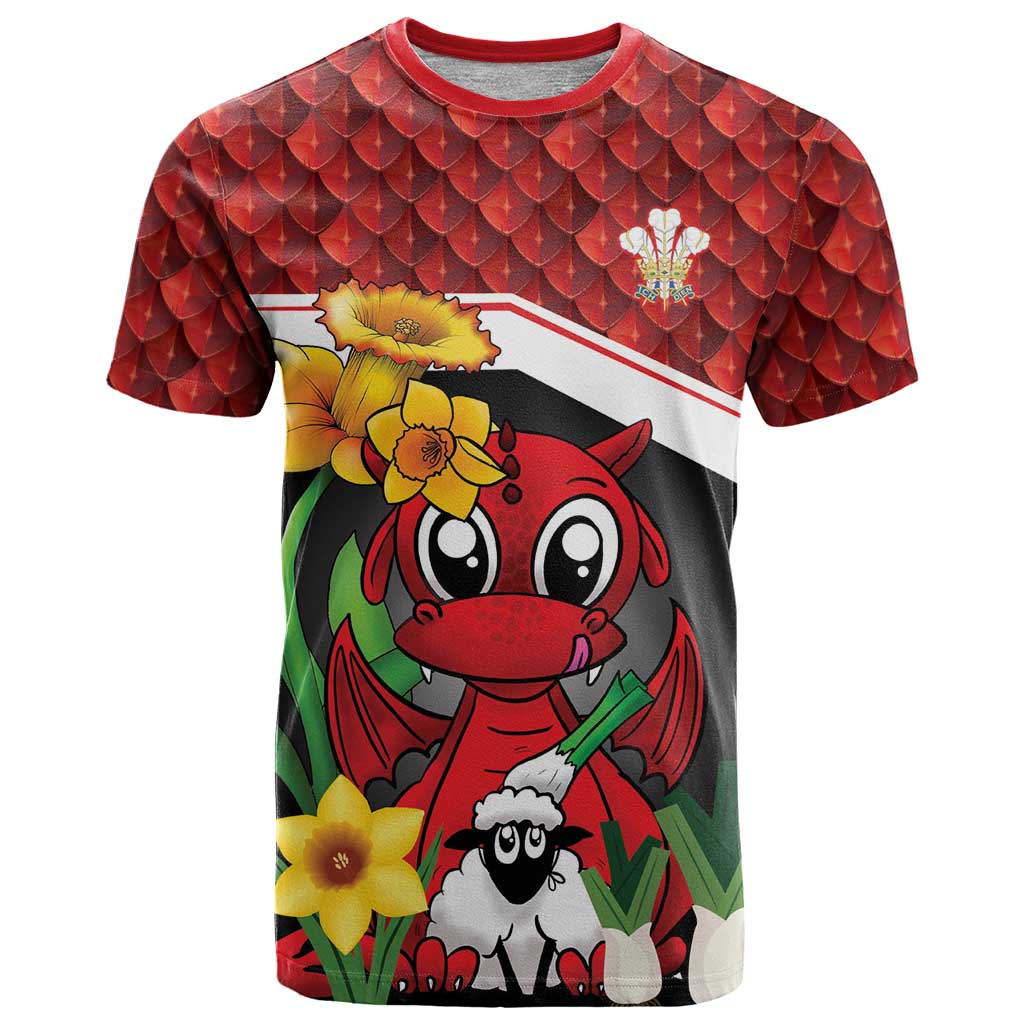 Saint David's Day Personalized T Shirt Red Welsh Dragon Daffodil Sheep Leak - Wonder Print Shop