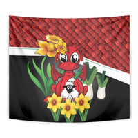 Saint David's Day Tapestry Red Welsh Dragon Daffodil Sheep Leak - Wonder Print Shop