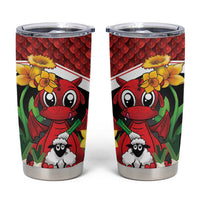 Saint David's Day Personalized Tumbler Cup Red Welsh Dragon Daffodil Sheep Leak - Wonder Print Shop
