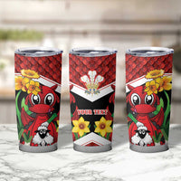 Saint David's Day Personalized Tumbler Cup Red Welsh Dragon Daffodil Sheep Leak - Wonder Print Shop