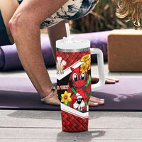 Saint David's Day Personalized Tumbler With Handle Red Welsh Dragon Daffodil Sheep Leak - Wonder Print Shop