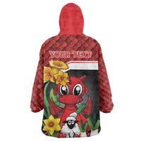 Saint David's Day Personalized Wearable Blanket Hoodie Red Welsh Dragon Daffodil Sheep Leak - Wonder Print Shop