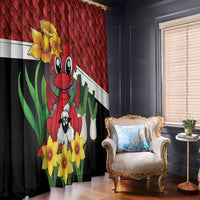 Saint David's Day Window Curtain Red Welsh Dragon Daffodil Sheep Leak - Wonder Print Shop