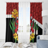 Saint David's Day Window Curtain Red Welsh Dragon Daffodil Sheep Leak - Wonder Print Shop