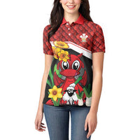 Saint David's Day Personalized Women Polo Shirt Red Welsh Dragon Daffodil Sheep Leak - Wonder Print Shop