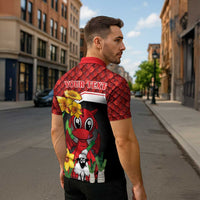 Saint David's Day Personalized Zipper Polo Shirt Red Welsh Dragon Daffodil Sheep Leak - Wonder Print Shop