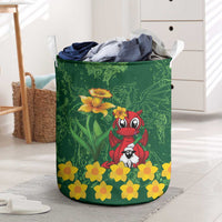 Saint David's Day Laundry Basket Welsh Dragons Yellow Daffodils - Wonder Print Shop