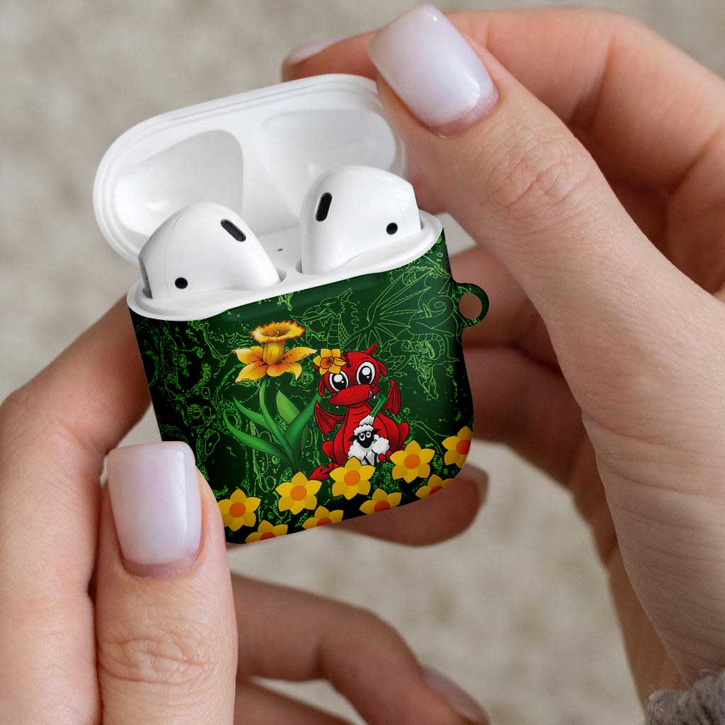 Saint David's Day AirPods Case Welsh Dragons Yellow Daffodils - Wonder Print Shop