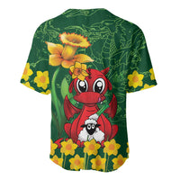 Saint David's Day Baseball Jersey Welsh Dragons Yellow Daffodils - Wonder Print Shop