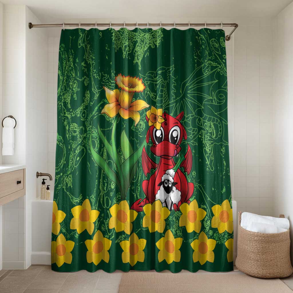 Saint David's Day Bathroom Set Welsh Dragons Yellow Daffodils - Wonder Print Shop