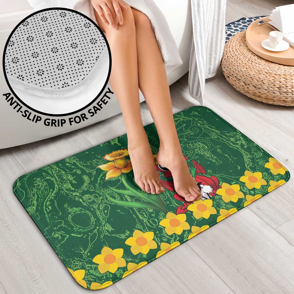 Saint David's Day Bathroom Set Welsh Dragons Yellow Daffodils - Wonder Print Shop