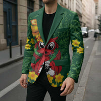 Saint David's Day Blazer Welsh Dragons Yellow Daffodils - Wonder Print Shop