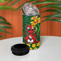 Saint David's Day 4 in 1 Can Cooler Tumbler Welsh Dragons Yellow Daffodils - Wonder Print Shop