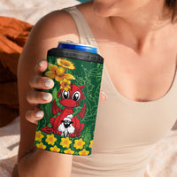 Saint David's Day 4 in 1 Can Cooler Tumbler Welsh Dragons Yellow Daffodils - Wonder Print Shop