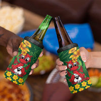 Saint David's Day 4 in 1 Can Cooler Tumbler Welsh Dragons Yellow Daffodils - Wonder Print Shop