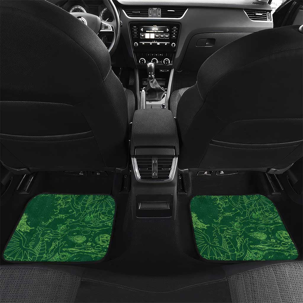 Saint David's Day Car Mats Welsh Dragons Yellow Daffodils - Wonder Print Shop
