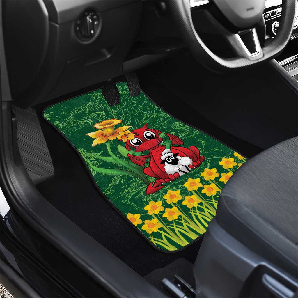 Saint David's Day Car Mats Welsh Dragons Yellow Daffodils - Wonder Print Shop
