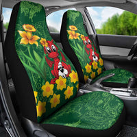 Saint David's Day Car Seat Cover Welsh Dragons Yellow Daffodils - Wonder Print Shop
