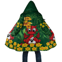 Saint David's Day Cloak Welsh Dragons Yellow Daffodils - Wonder Print Shop